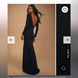 Lulu’s form fitting elegant black formal dress gown sz small SOLD OUT